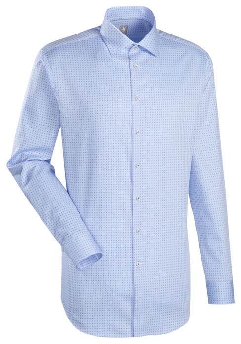 Jacques Britt JB Como Custom Check Overhemd Blauw