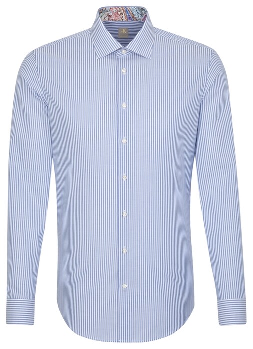 Jacques Britt Oxford Como Stripe Overhemd Blauw