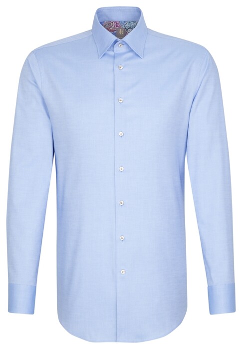 Jacques Britt Oxford Hidden Button Down Overhemd Blauw