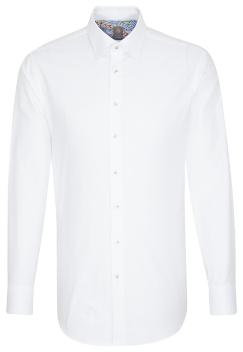 Jacques Britt Oxford Hidden Button Down Shirt White