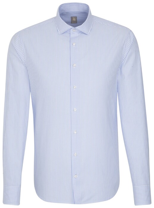Jacques Britt Oxford Stripe Overhemd Sky Blue Melange