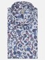 Jacques Britt Poplin Fantasy Paisley Pattern Overhemd Intens Blauw