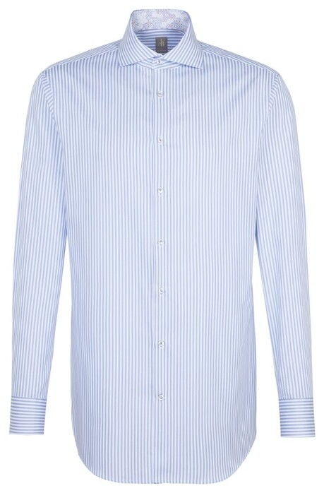 Jacques Britt Sleeve 7 Striped Twill Overhemd Blauw