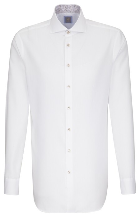 Jacques Britt Sleeve 7 Uni Contrast Overhemd Ecru
