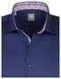 Jacques Britt Slim Collar Contrast Overhemd Donker Blauw Melange