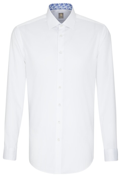 Jacques Britt Slim Collar Contrast Shirt White