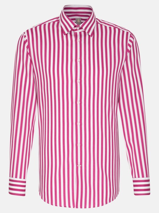 Jacques Britt Striped Stucture Overhemd Rood