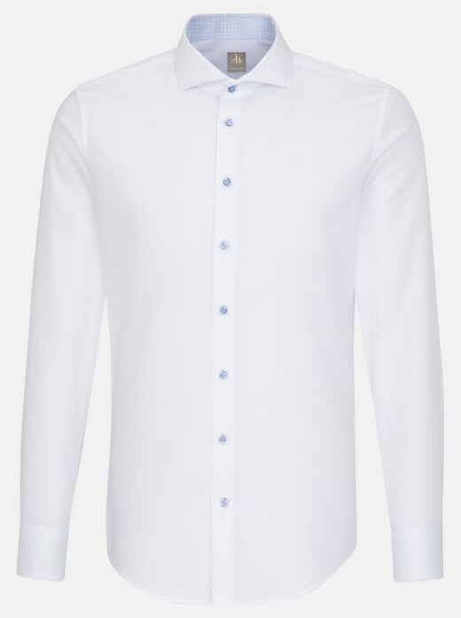 Jacques Britt Subtle Faux Uni Fine Structure Sleeve 7 Shirt White