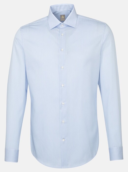 Jacques Britt Twill Striped Business Shirt Blue