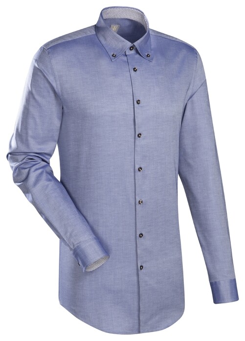 Jacques Britt Uni Contrast Extra Long Sleeve Overhemd Navy Blue