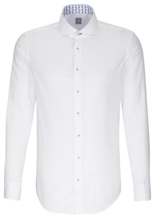 Jacques Britt Uni Contrast Extra Long Sleeve Shirt White