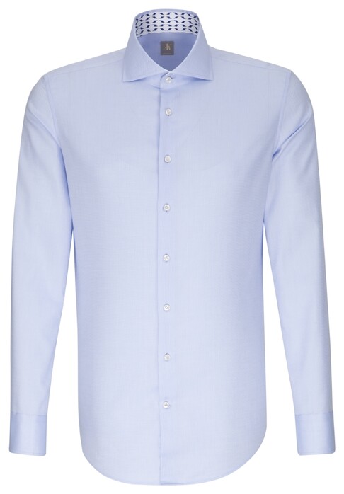 Jacques Britt Uni Contrast Overhemd Intens Blauw