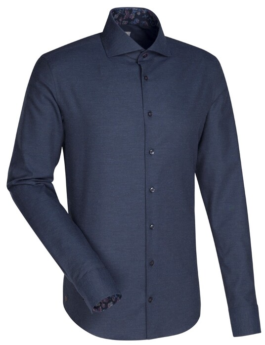 Jacques Britt Uni Contrast Shirt Navy Blue