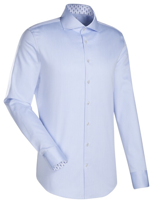 Jacques Britt Uni Contrasted Overhemd Licht Blauw