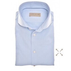 John Miller 360 Degrees Stretch Blend Overhemd Licht Blauw