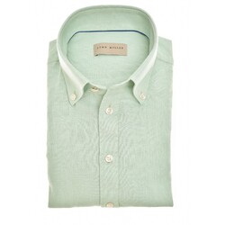 John Miller Button Down Casual Slim Linnen Cotton Overhemd Licht Groen