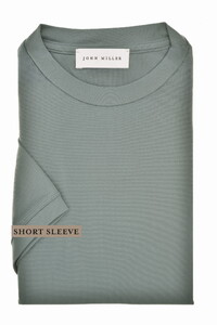 John Miller Casual Crew Neck Solid Color Hyperstretch T-Shirt Mid Grey