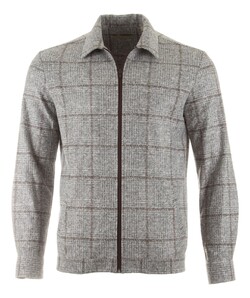 John Miller Check Zipper Overshirt Mid Grey