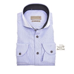 John Miller Cross Pattern Contrast Cutaway Tailored Fit Shirt Light Blue