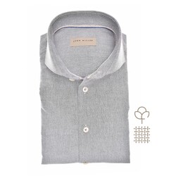 John Miller Cutaway Collar Flanel Extra Long Sleeve Overhemd Donker Grijs