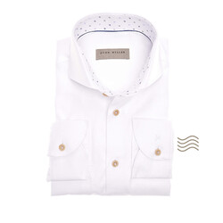 John Miller Dot Contrast Collar Tailored Fit Shirt White