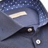 John Miller Dot Contrast Wide-Spread Tailored Fit Overhemd Donker Blauw