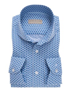 John Miller Dotted Cutaway Cotton Overhemd Midden Blauw