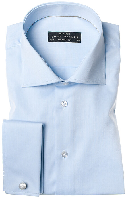 John Miller Dress-Shirt French Cuff Light Blue