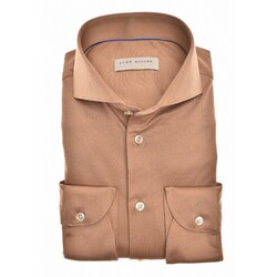 John Miller Extra Long Sleeve Uni Color Tricot Shirt Mid Brown