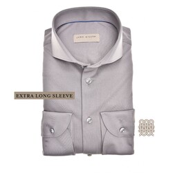 John Miller Extra Long Sleeve Uni Color Tricot Shirt Mid Grey