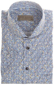 John Miller Fantasy Contrast Pattern Shirt Mid Blue