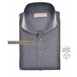 John Miller Faux Uni Texture Extra Long Sleeve Shirt Dark Gray