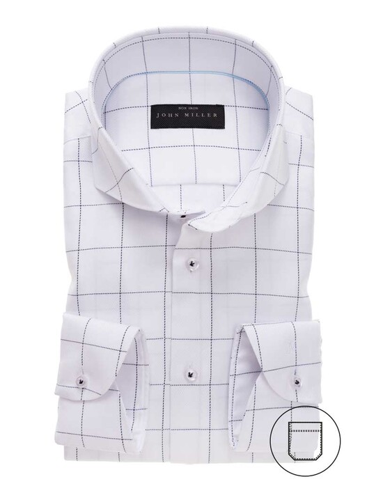 John Miller Fine Check Cutaway Shirt White