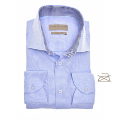 John Miller Fine Structure Contrast Wide-Spread Tailored Fit Shirt Light Blue