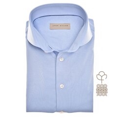 John Miller Fine Tricot Cotton Stretch Overhemd Licht Blauw