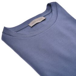 John Miller Fine Tricot Cotton Stretch T-Shirt Dark Denim Blue