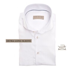 John Miller Fine Twill Extra Long Sleeve Shirt White