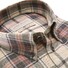 John Miller Flanel Herringbone Check Button-Down Tailored Fit Overhemd Midden Bruin