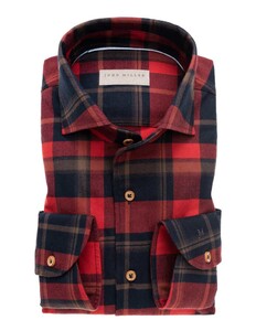 John Miller Flannel Big-Check Overhemd Rood