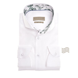 John Miller Flower Contrast Cutaway Tailored Shirt White