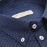 John Miller Flower Pattern Tricot Button-Down Slim Fit Casual Polo Donker Blauw