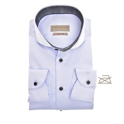 John Miller Herringbone Check Contrast Cutaway Tailored Fit Shirt Light Blue