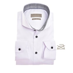 John Miller Herringbone Check Contrast Cutaway Tailored Fit Shirt White
