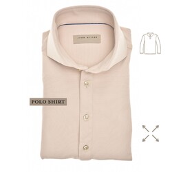 John Miller Hyperstretch Performance Button Polo Licht Bruin