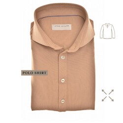 John Miller Hyperstretch Performance Button Poloshirt Mid Brown