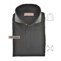 John Miller Hyperstretch Performance Zipper Polo Donker Groen Melange