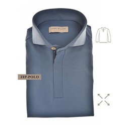 John Miller Hyperstretch Performance Zipper Polo Midden Blauw