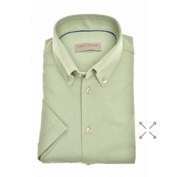 John Miller Hyperstretch Slim-Fit Short Sleeve Overhemd Licht Groen