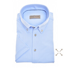 John Miller Hyperstretch Slim-Fit Short Sleeve Shirt Light Blue
