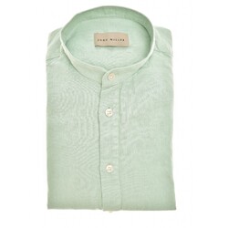 John Miller Loose Solid Color Cotton Linnen Overhemd Licht Groen